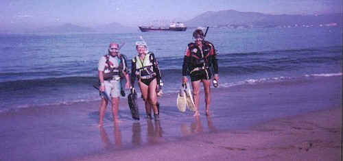 Scuba diving near the jetty in Las Brisas in Manzanillo, Mexico
