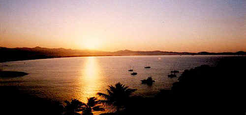 Sailboats at anchor in Manzanillo paradise