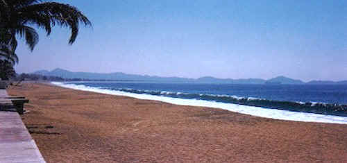 Playa Azul stretching into forever in Manzanillo, Mexico
