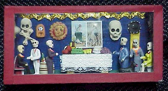 Shadowbox portrays an altar in the home