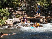 A bridge across bubbling waters