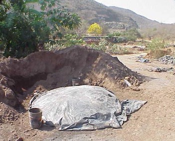 Keeping the clay moist in the hot sun