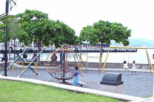 Playground by the harbor
