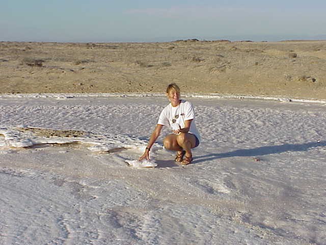 Susan checking out the warm snow.