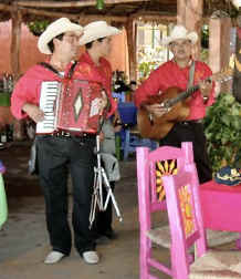 A trio offers song for a fee