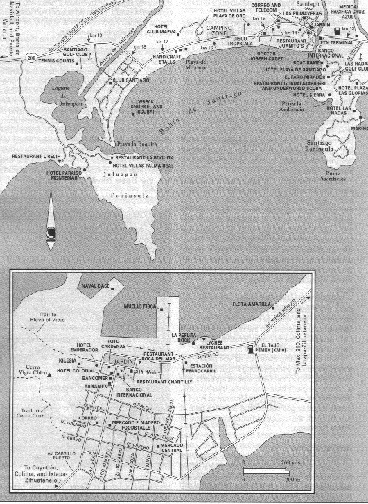 5-mile long Santiago Bay and the dividing peninsulas