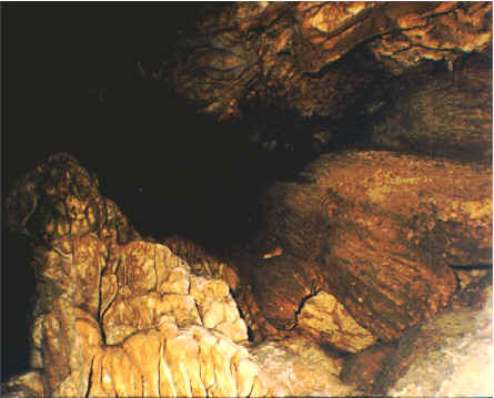 cavern walls dripping, dripping,...