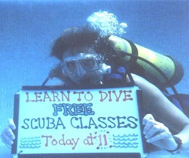 First time underwater she forgot to smile!