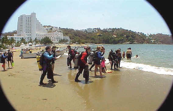 A controlled beach dive is a good first dive