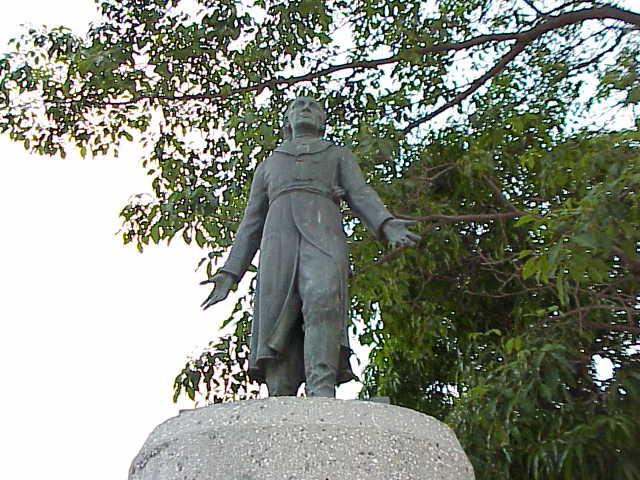Father Hidalgo gives the "grito" on Mexican Independence Day