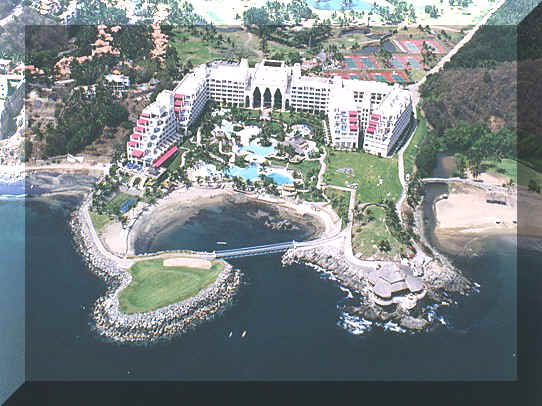 The Karmina Palace is on the ocean, next to the golf course