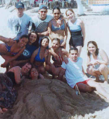 Wendy (lower left) and new friends in Manzanillo